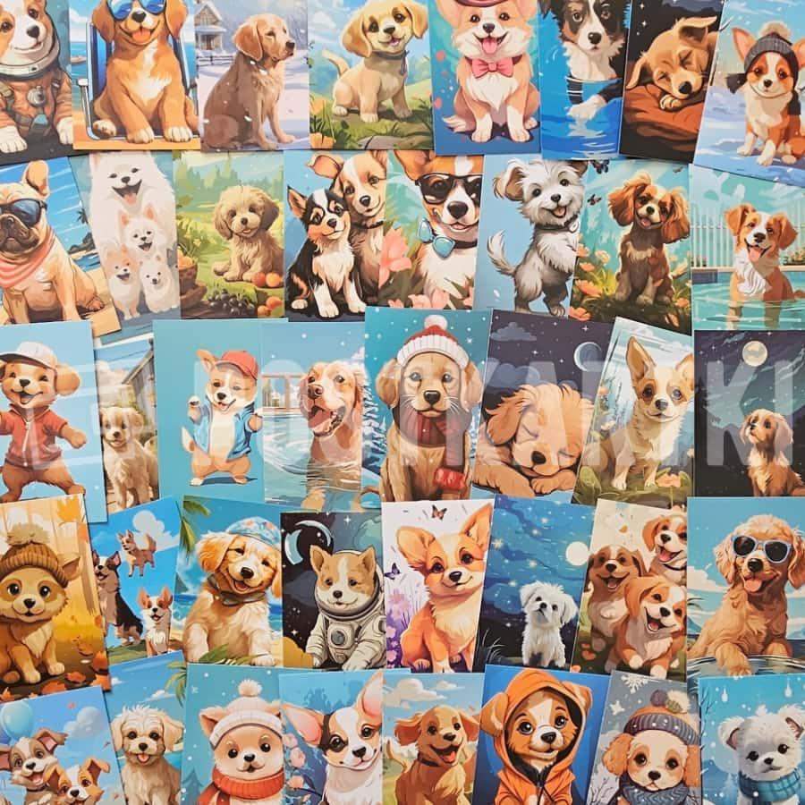 Kartki Malowane Pieski 5 szt. 0