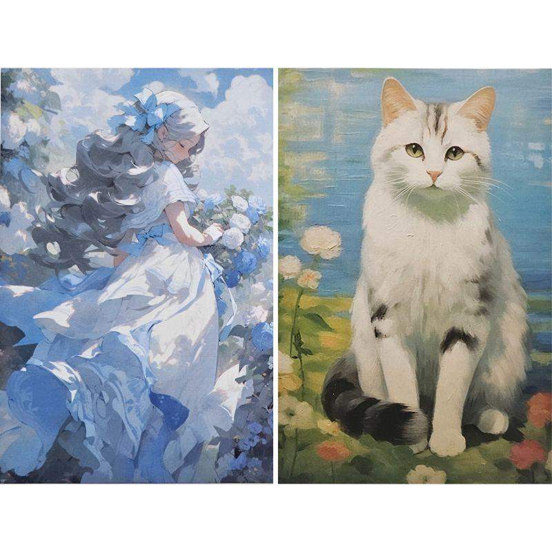 Kartki Dama i Kot 2 szt. Anastazja