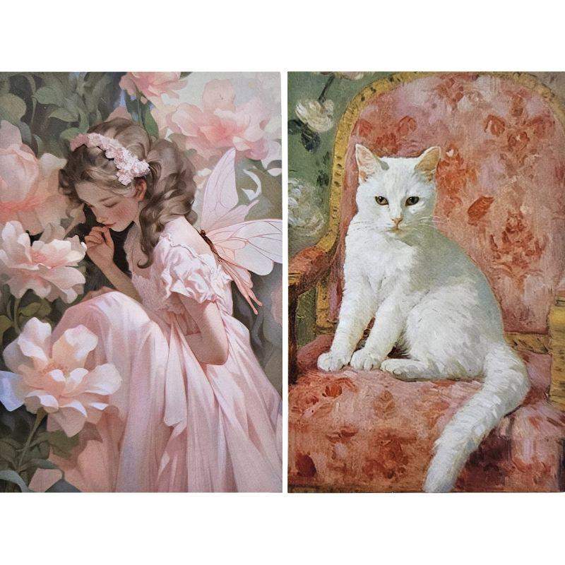 Kartki Dama i Kot 2 szt. Ofelia