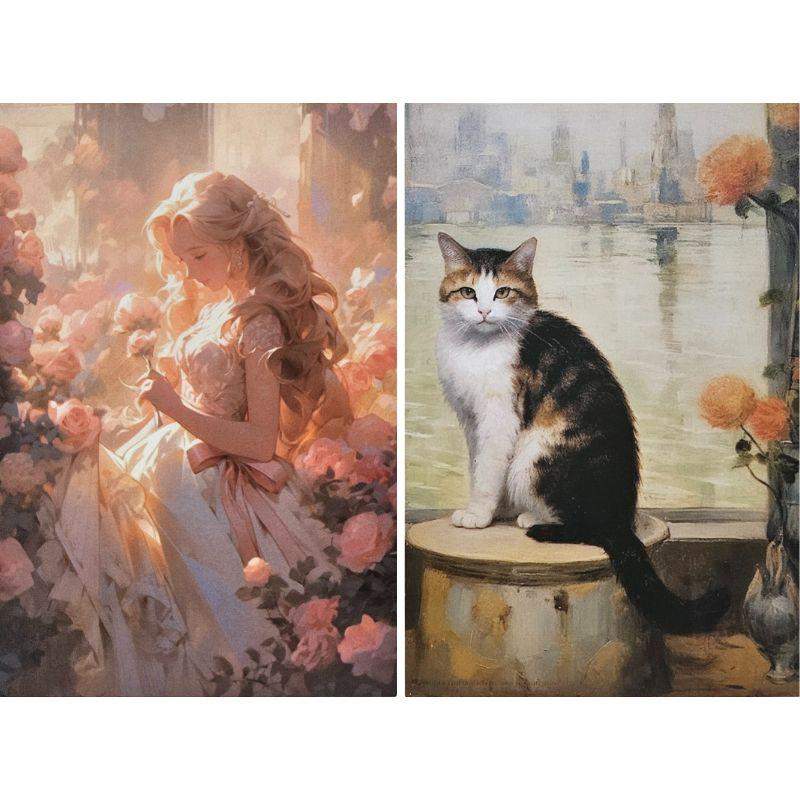 Kartki Dama i Kot 2 szt. Rozalia