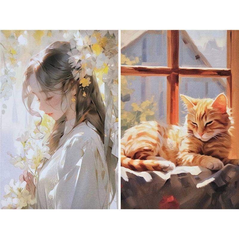 Kartki Dama i Kot 2 szt. Aniela