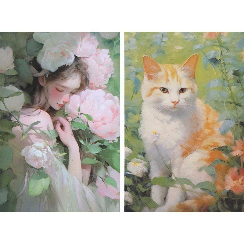 Kartki Dama i Kot 2 szt. Lukrecja