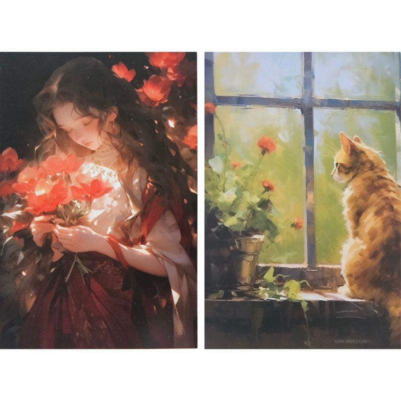 Kartki Dama i Kot 2 szt. Polianna