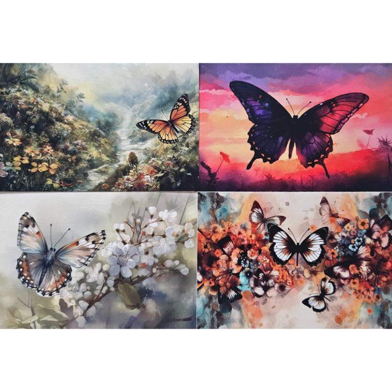 Kartki Magiczna Fauna 4 szt. Motyl