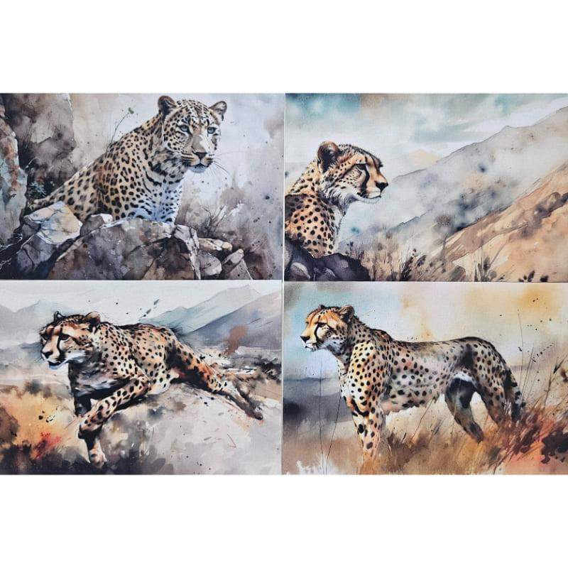 Kartki Magiczna Fauna 4 szt. Gepard
