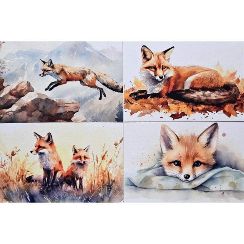 Kartki Magiczna Fauna 4 szt. Lis 0