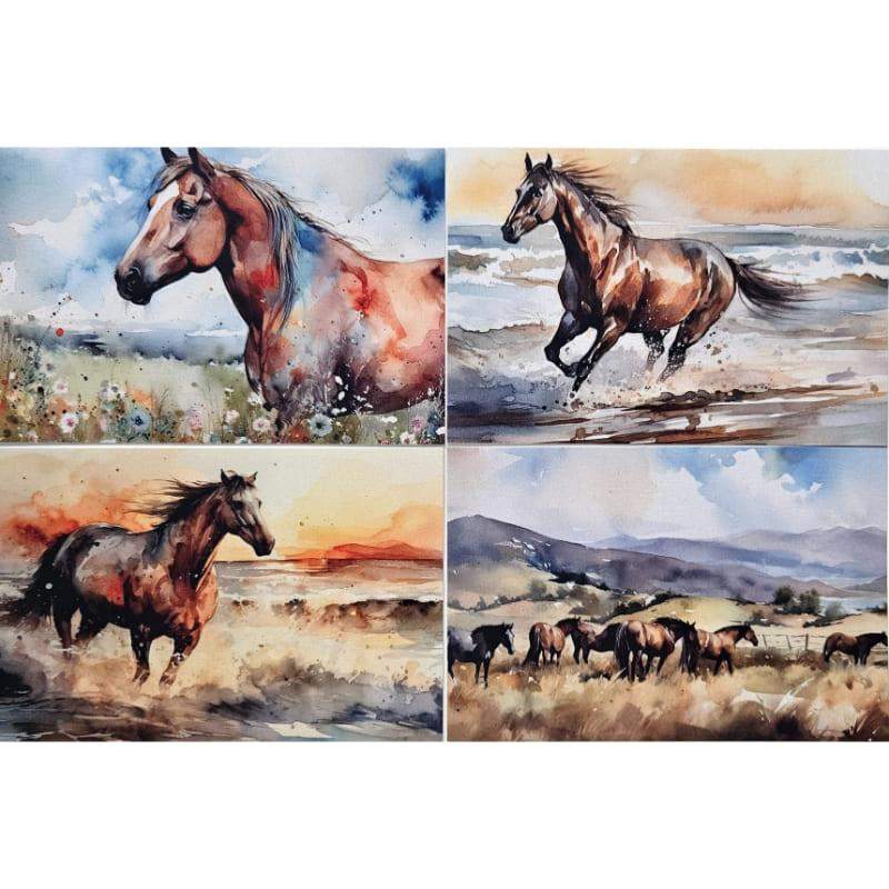 Kartki Magiczna Fauna 4 szt. Koń