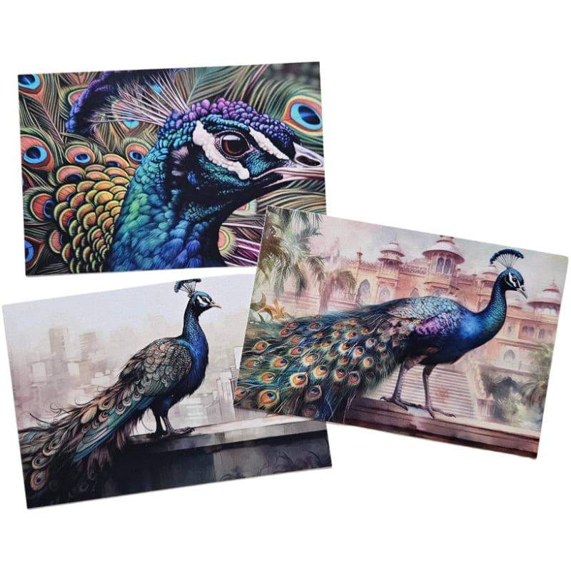 Kartki Magiczna Fauna 3 szt. Paw