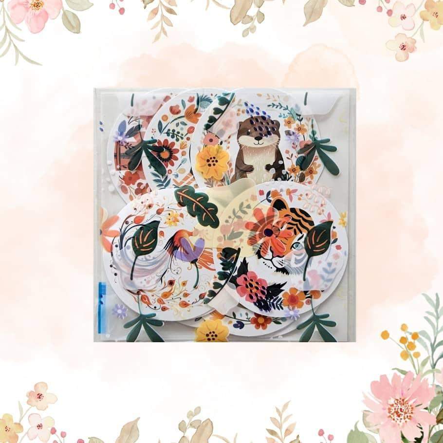 Duże naklejki Folkowa Fauna 10 szt. w ozdobnym opakowaniu 1