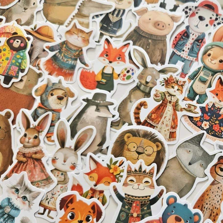 Duże naklejki Urocze Zwierzaki 10 szt. w ozdobnym opakowaniu 0