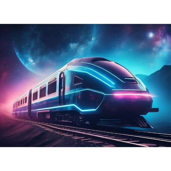 Pocztówka Futurystyczny pociąg w kosmosie 1 szt. 0