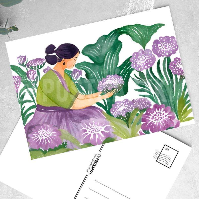 Pocztówka W Moim Ogrodzie 1 szt. Wzór nr 4 0