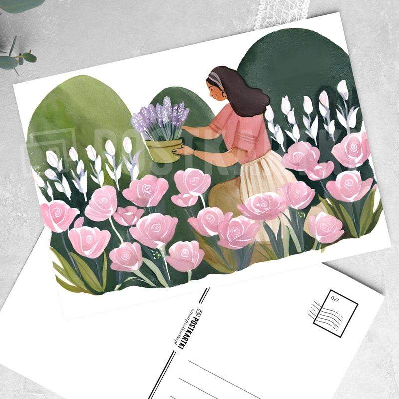 Pocztówka W Moim Ogrodzie 1 szt. Wzór nr 7 0