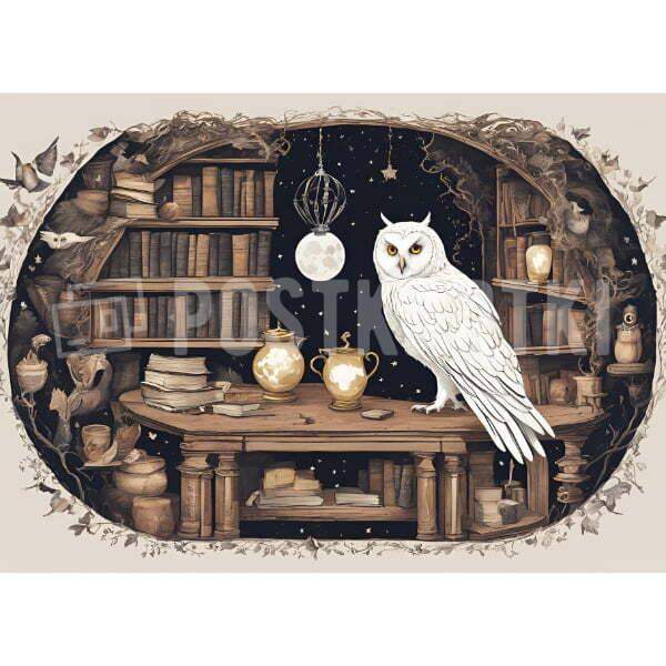 Pocztówka Biała sowa 1 szt. 0