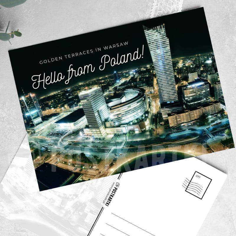 Pocztówka Hello from Poland! Golden Terraces in Warsaw 1 szt. 0