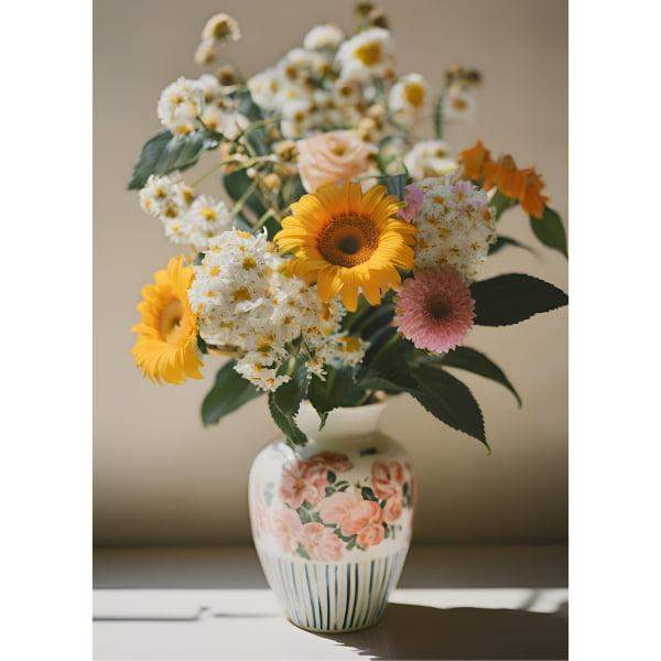 Pocztówka Pastelowe kwiaty w wazonie 1 szt. 0