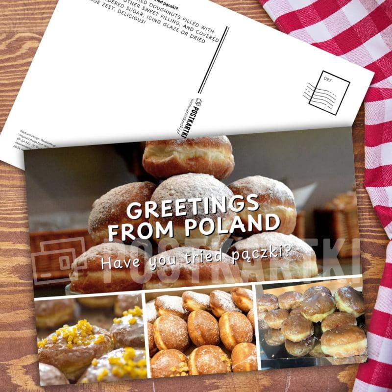 Pocztówka Greetings from Poland - Have you tried pączki? 1 szt. 0