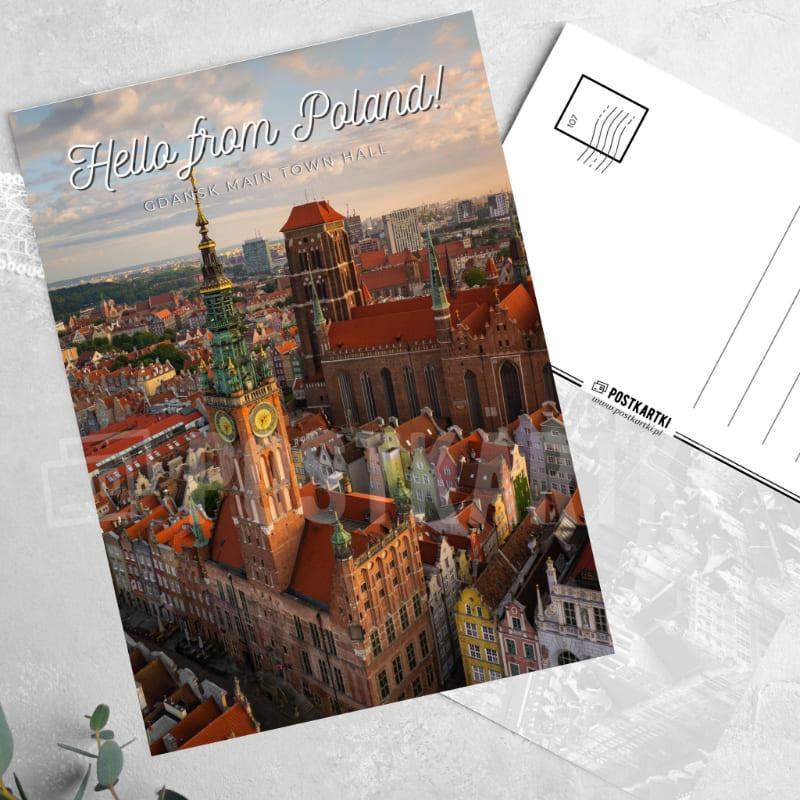 Pocztówka Hello from Poland! Gdańsk Main Town Hall 1 szt. 0