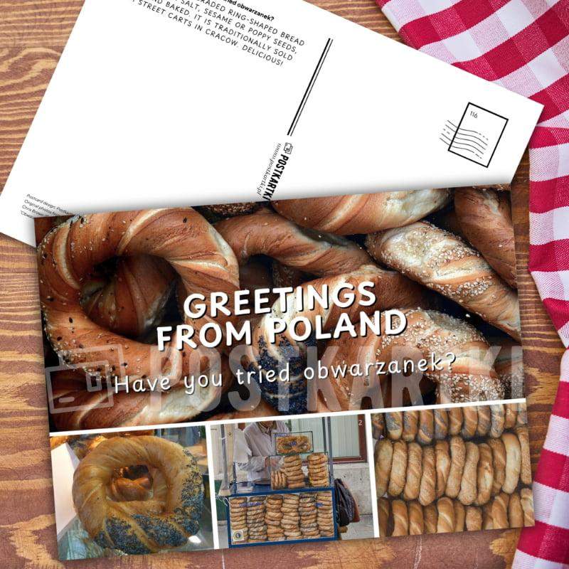 Pocztówka Greetings from Poland - Have you tried obwarzanek? 1 szt. 0