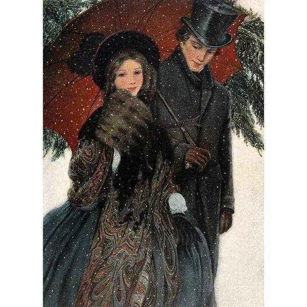 Pocztówka Zakochani zimą 1 szt. 0