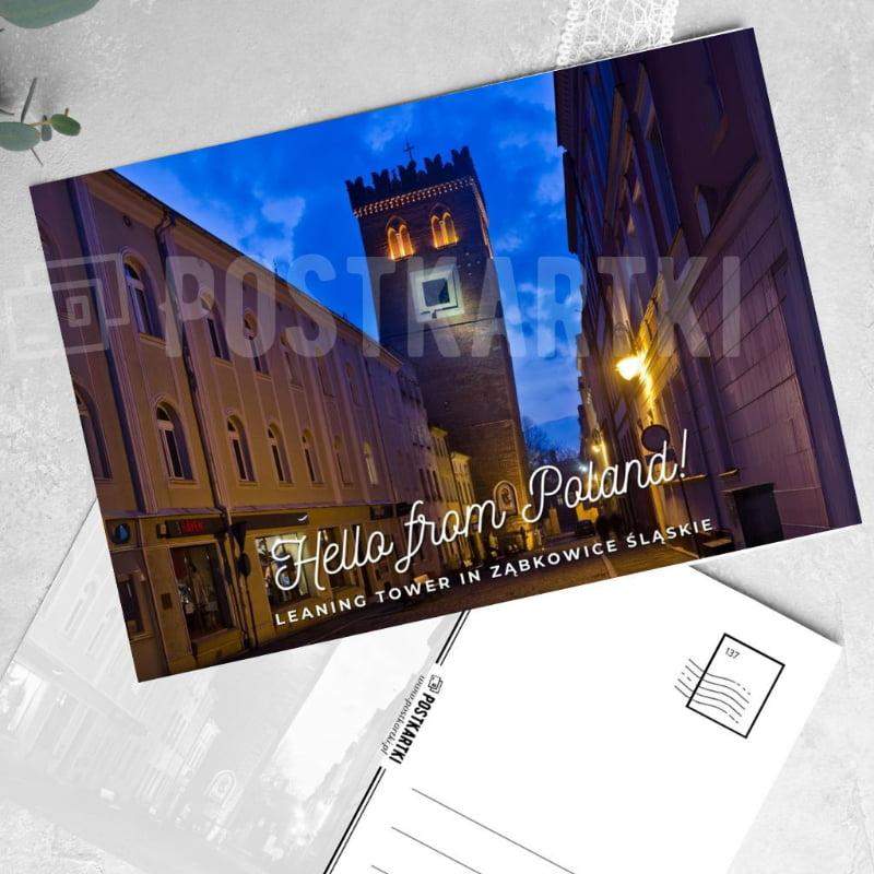 Pocztówka Hello from Poland! Leaning Tower in Ząbkowice Śląskie 1 szt. 0