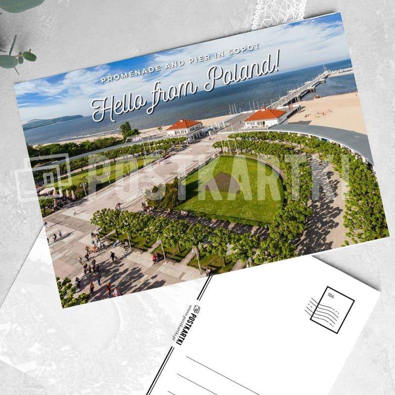 Pocztówka Hello from Poland! Promenade and Pier in Sopot 1 szt. 0