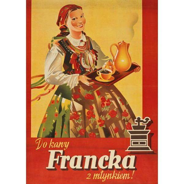 Pocztówka Do kawy Francka z młynkiem! (1930) 1 szt. 0
