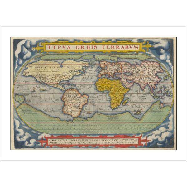 Pocztówka Mapa świata z 1952 r. 1 szt. 0